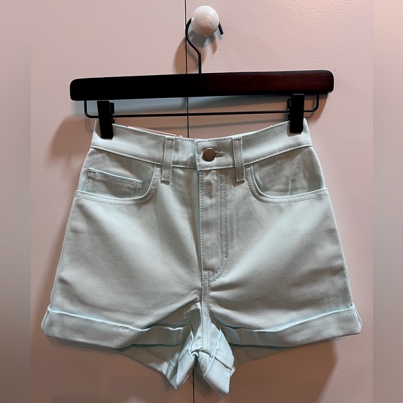 Vintage American Apparel Denim High-Waist Cuff Shorts - Picture 2 of 6